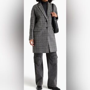 Rag & Bone Wagner checked wool-blend coat sz large